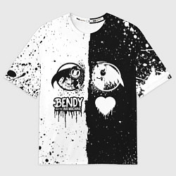 Футболка оверсайз женская BLACK AND WHITE BENDY AND THE INK MACHINE, цвет: 3D-принт