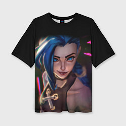 Футболка оверсайз женская Jinx - Джинкс Паудер, цвет: 3D-принт