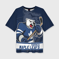 Женская футболка оверсайз Торонто Мейпл Лифс, Toronto Maple Leafs Маскот