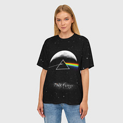 Футболка оверсайз женская PINK FLOYD LOGO ПИНК ФЛОЙД ЗВЕЗДЫ, цвет: 3D-принт — фото 2