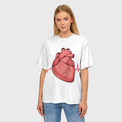 Футболка оверсайз женская Анатомия сердца, цвет: 3D-принт — фото 2