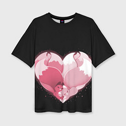 Женская футболка оверсайз Сердце Две Кицуне