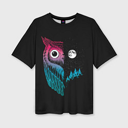 Футболка оверсайз женская Ночная сова Градиент, цвет: 3D-принт