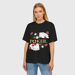 Футболка оверсайз женская Покер POKER, цвет: 3D-принт — фото 2