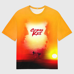 Футболка оверсайз женская Кобра Кай Закат Градиент Cobra Kai Sun, цвет: 3D-принт