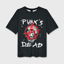 Женская футболка оверсайз Punks Not Dead Анархия