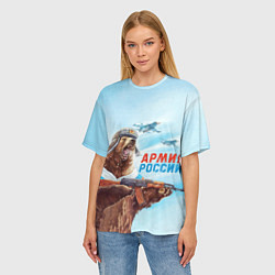 Футболка оверсайз женская Медведь Армия России, цвет: 3D-принт — фото 2