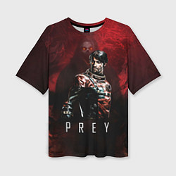 Футболка оверсайз женская Prey Dark red, цвет: 3D-принт