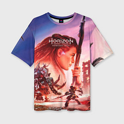 Женская футболка оверсайз Horizon Forbidden West game poster