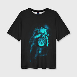 Женская футболка оверсайз Неоновый астронавт Neon Astronaut
