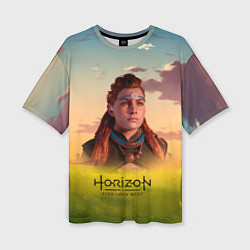 Женская футболка оверсайз Horizon Forbidden West Aloy