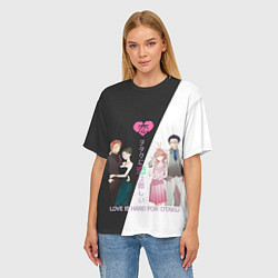 Футболка оверсайз женская Так сложно любить отаку, цвет: 3D-принт — фото 2