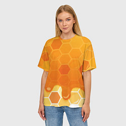 Футболка оверсайз женская Мёд от пчёл, цвет: 3D-принт — фото 2