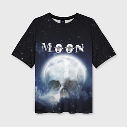 Женская футболка оверсайз Moon - череп