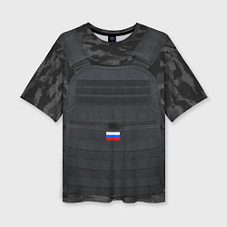 Женская футболка оверсайз Бронежилет: Армия России