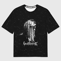 Женская футболка оверсайз GHOSTEMANE Rap Гостмейн ЧБ Logo