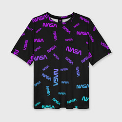 Футболка оверсайз женская NASA NEON PATTERN, цвет: 3D-принт