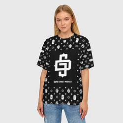 Футболка оверсайз женская Узор Black Dope Street Market, цвет: 3D-принт — фото 2