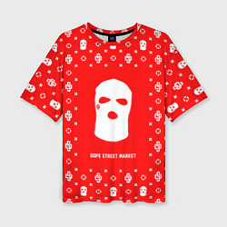 Женская футболка оверсайз Узор Red Ski Mask Dope Street Market