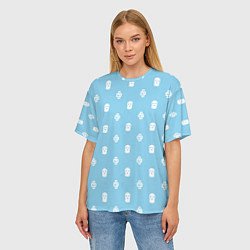 Футболка оверсайз женская Узор Mono Sky Blue Dope Camo Dope Street Market, цвет: 3D-принт — фото 2