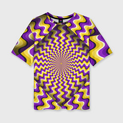 Женская футболка оверсайз Оптическая Иллюзия Движение Воронки