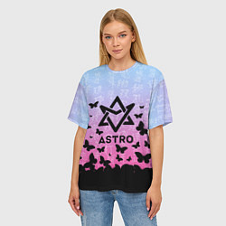 Футболка оверсайз женская ASTRO БАБОЧКИ, цвет: 3D-принт — фото 2