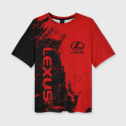 Женская футболка оверсайз Lexus Лексус Черно красный