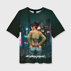 Женская футболка оверсайз Panam Панам Cyberpunk2077
