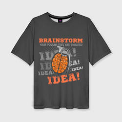 Футболка оверсайз женская Мозговой Штурм Brainstorm, цвет: 3D-принт
