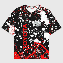 Женская футболка оверсайз Toyota тойота брызги красок