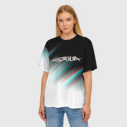 Футболка оверсайз женская EXILIA GLITCH LOGO, цвет: 3D-принт — фото 2