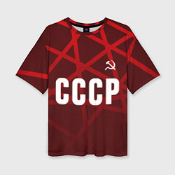 Женская футболка оверсайз СССР КРАСНЫЕ ЛИНИИ