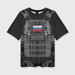Женская футболка оверсайз Бронежилет армии России