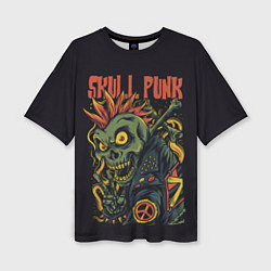 Футболка оверсайз женская SKULL PUNK Панк, цвет: 3D-принт