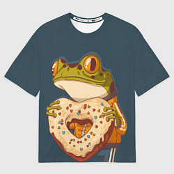 Футболка оверсайз женская Лягуха с пряником, цвет: 3D-принт