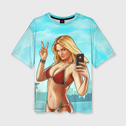 Женская футболка оверсайз GTA Beach girl