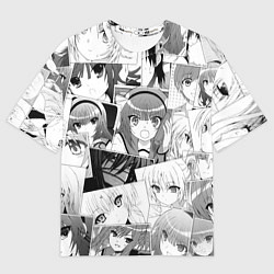 Женская футболка оверсайз Ангельские ритмы паттерн