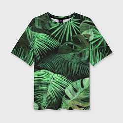Женская футболка оверсайз Цветы Тропические
