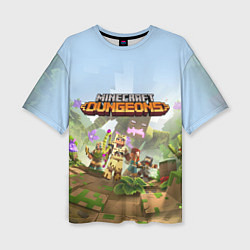 Женская футболка оверсайз Minecraft Dungeons Heroes Video game