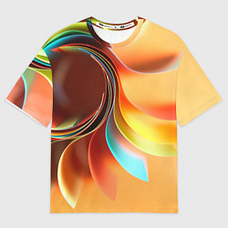 Женская футболка оверсайз Солнце из бумаги