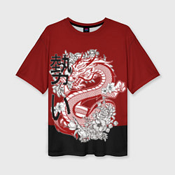 Футболка оверсайз женская Китайский Дракон Символ Добра, цвет: 3D-принт