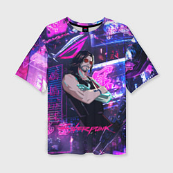 Женская футболка оверсайз Johnny cyberpunk2077