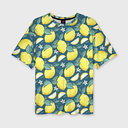 Футболка оверсайз женская Cute lemon pattern, цвет: 3D-принт
