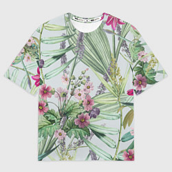 Женская футболка оверсайз Цветы Солнечная Коса