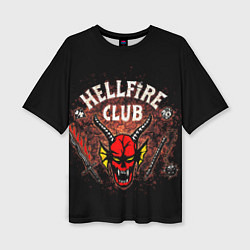 Женская футболка оверсайз Hellfire club