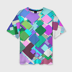 Женская футболка оверсайз MULTICOLORED SQUARES