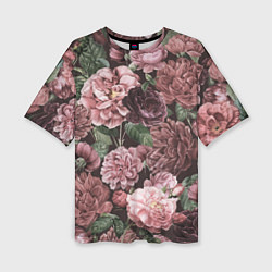Женская футболка оверсайз Цветы Полные Любви