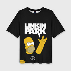 Футболка оверсайз женская LINKIN PARK ГОМЕР СИМПСОН, SIMPSONS, цвет: 3D-принт