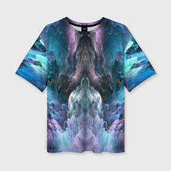 Женская футболка оверсайз Облака неонового цвета Neon colored clouds