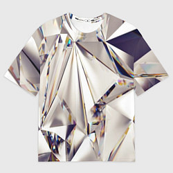 Футболка оверсайз женская 3D бриллианты, цвет: 3D-принт